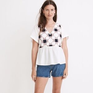 Quilt pattern Madewell blouse size xs